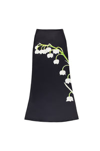 Tyler Mcgillivary black midi Charlie skirt lily of the valley PIPE AND ROW