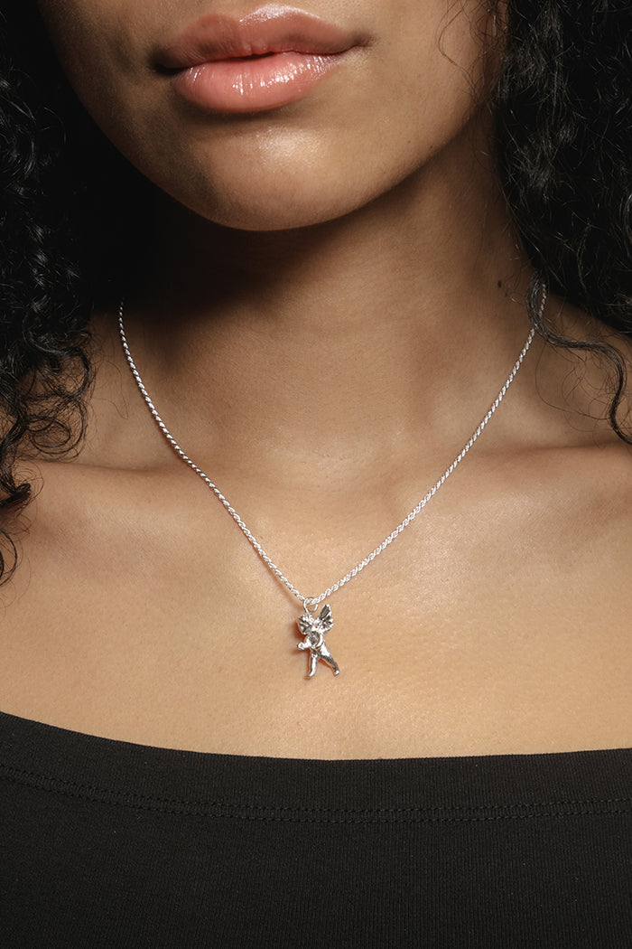 Wolf Circus Cherub charm necklace silver rope chain | Pipe and Row Seattle