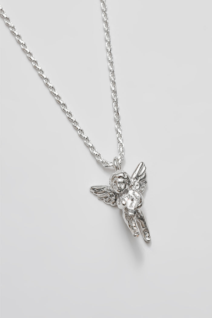 Wolf Circus Cherub charm necklace silver rope chain | Pipe and Row Seattle
