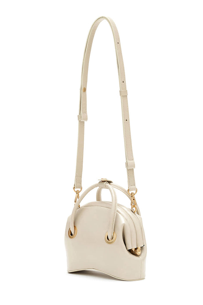 Osoi Circle mini top handle bag washed beige leather | Pipe and Row
