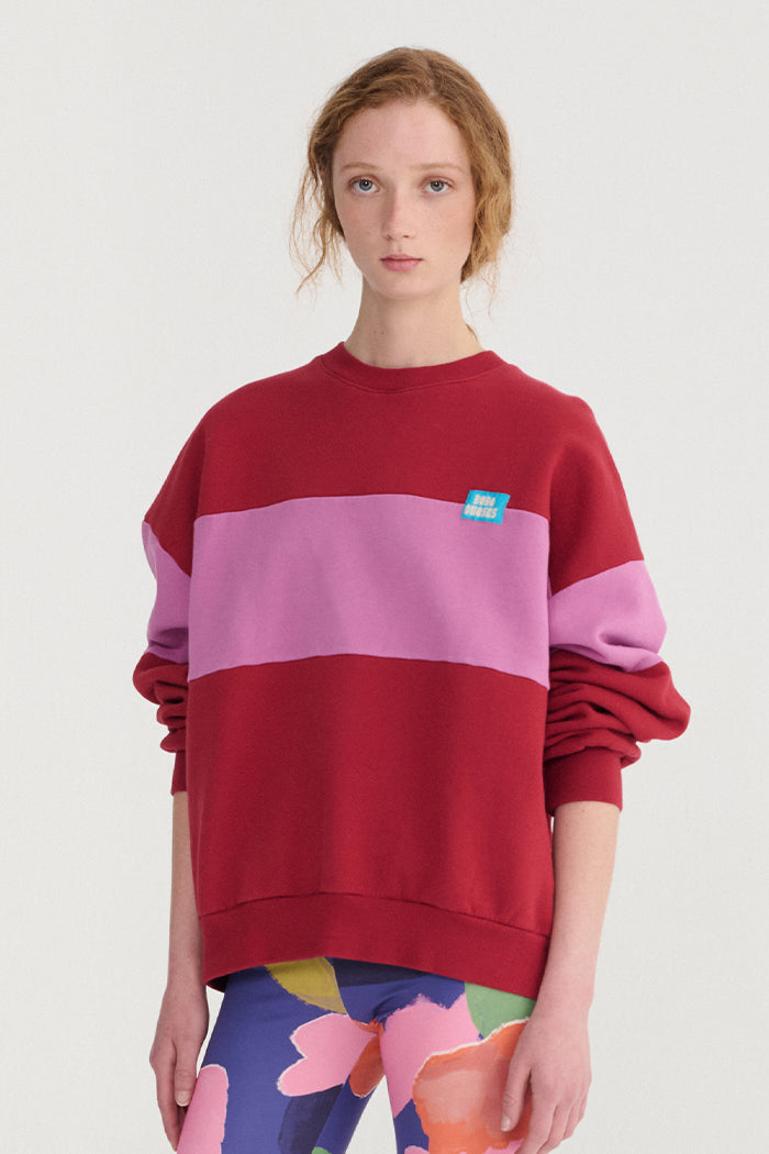 COLOR BLOCK RELAXED CREWNECK