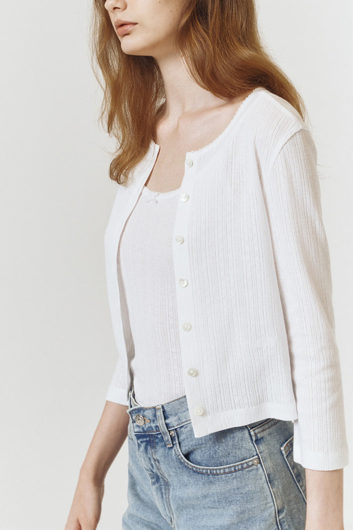 POINTELLE CARDIGAN