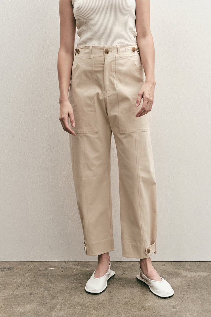 Mijeong Park cropped workwear trousers light weight | Pipe and Row Seattle