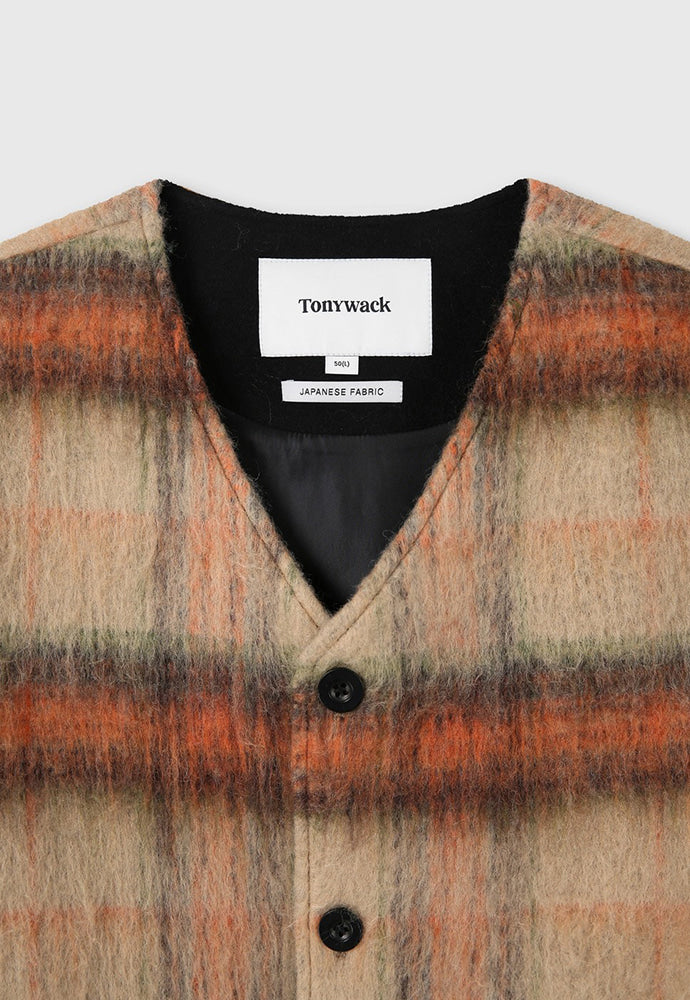 CHECK WOOL MOHAIR BLOUSON