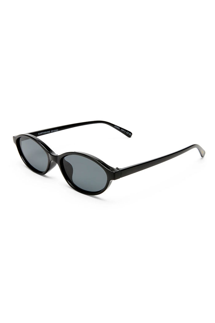 Aire Sleek slimline micro oval silhouette black sunglasses | Pipe and Row