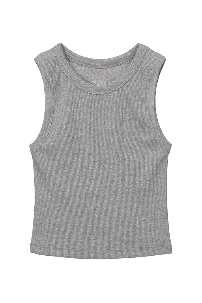 Dunst ribbed Essential cropped tank top grey | PIPE AND ROW Seattle