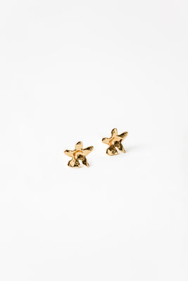 Wolf Circus flower charm mini stud earrings gold |  PIPE AND ROW Seattle