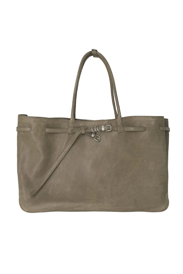 MARGESHERWOOD Grandma Used Large tote bag etoffe pull-up leather