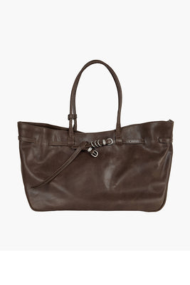 MARGESHERWOOD Grandma Used Large tote bag washed brown pull-up leather | Pipe and Row