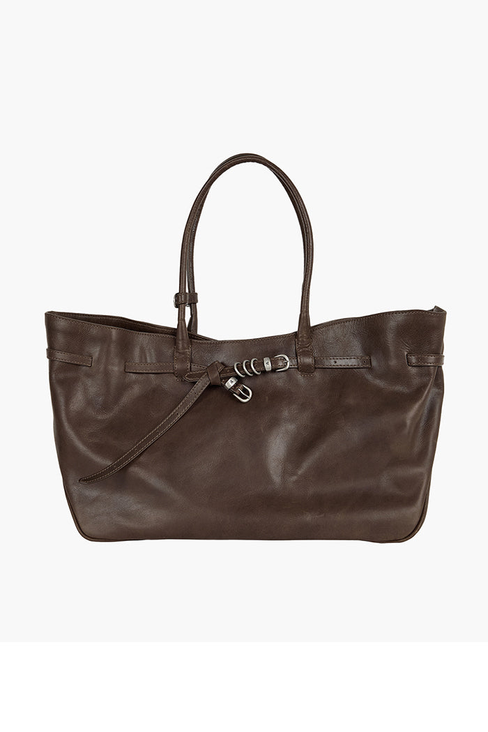 MARGESHERWOOD Grandma Used Large tote bag washed brown pull-up leather | Pipe and Row