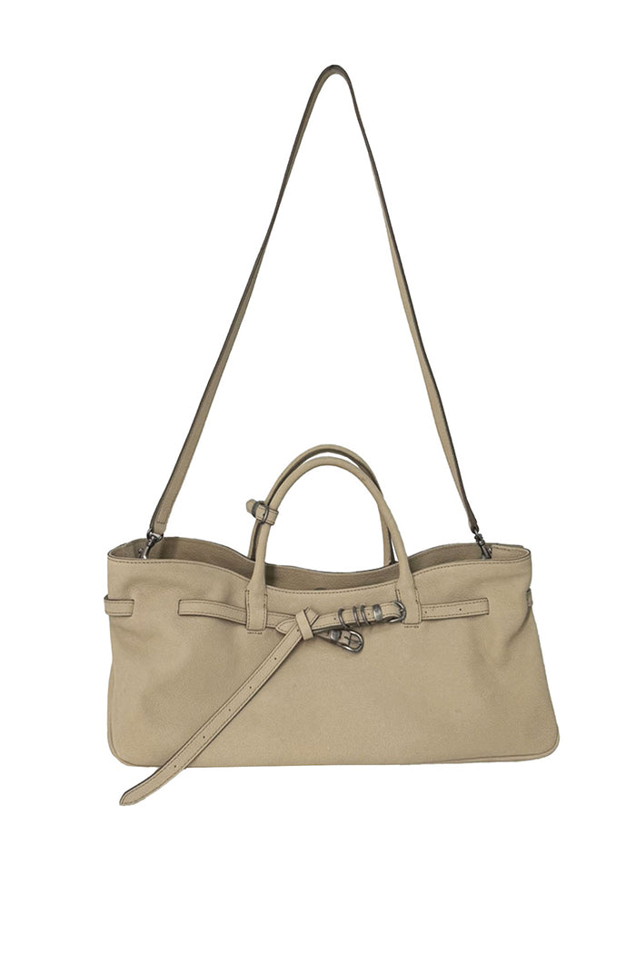 Margesherwood Grandma used Bag long horizontal tote nude nubuck leather | Pipe and Row