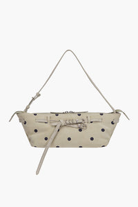 Margesherwood baguette Grandma used sling handbag blond wood printed suede polka dot | Pipe and Row