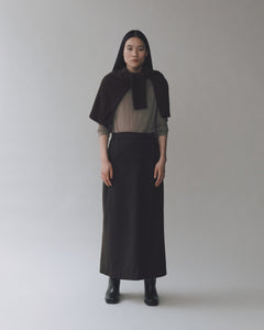 Mijeong Park wool blend wrap maxi skirt brown | Pipe and Row