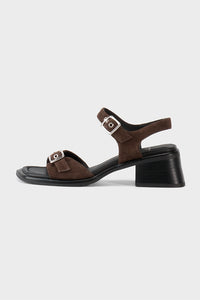 5911-101-20 Vagabond Ines double buckle sandal brown java suede PIPE AND ROW