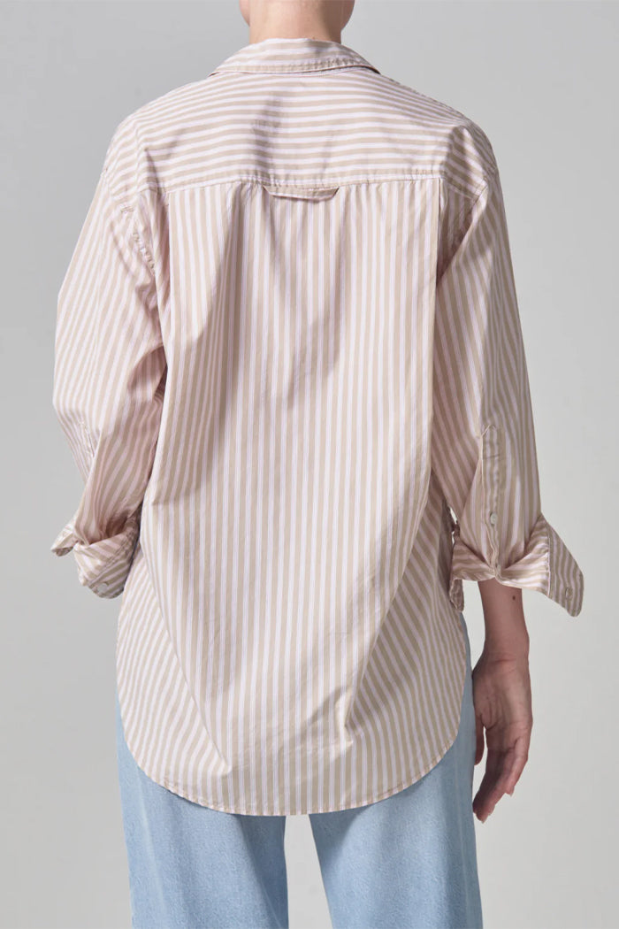 Citizens of Hummanity Kayla button up shirt mesa stripe | Pipe and Row