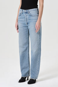 Agolde Kelly high rise relaxed straight leg jean harmonic indigo | Pipe and Row