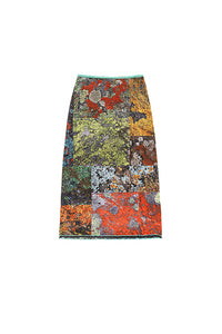 Tyler Mcgillivary Lichen set fitted midi skirt patchwork mesh print | Pipe and Row