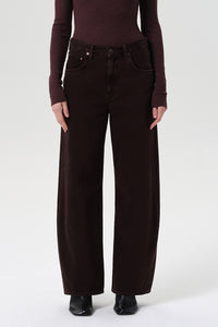 Agolde Low Curve jean sloe berry Relaxed tapered leg slouchy hips rich grape brown | Pipe and Row