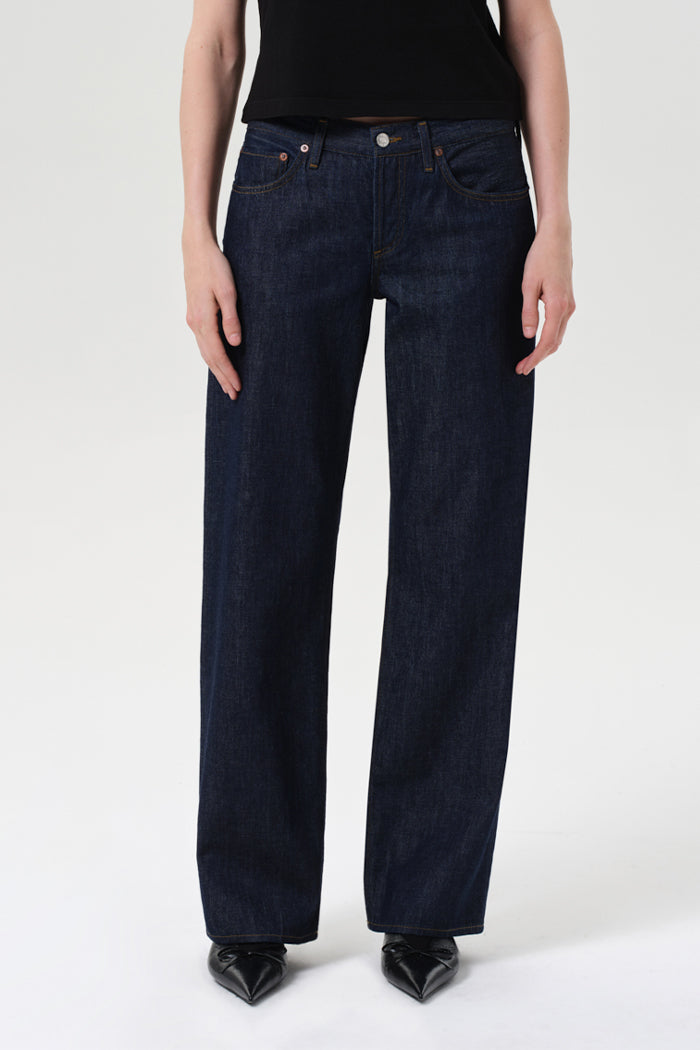 Agolde low rise loose jean deep indigo pure wash. A260-1371 PIPE AND ROW