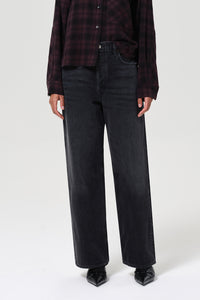 Agolde low slung baggy jeans denim Recess washed black | Pipe and Row
