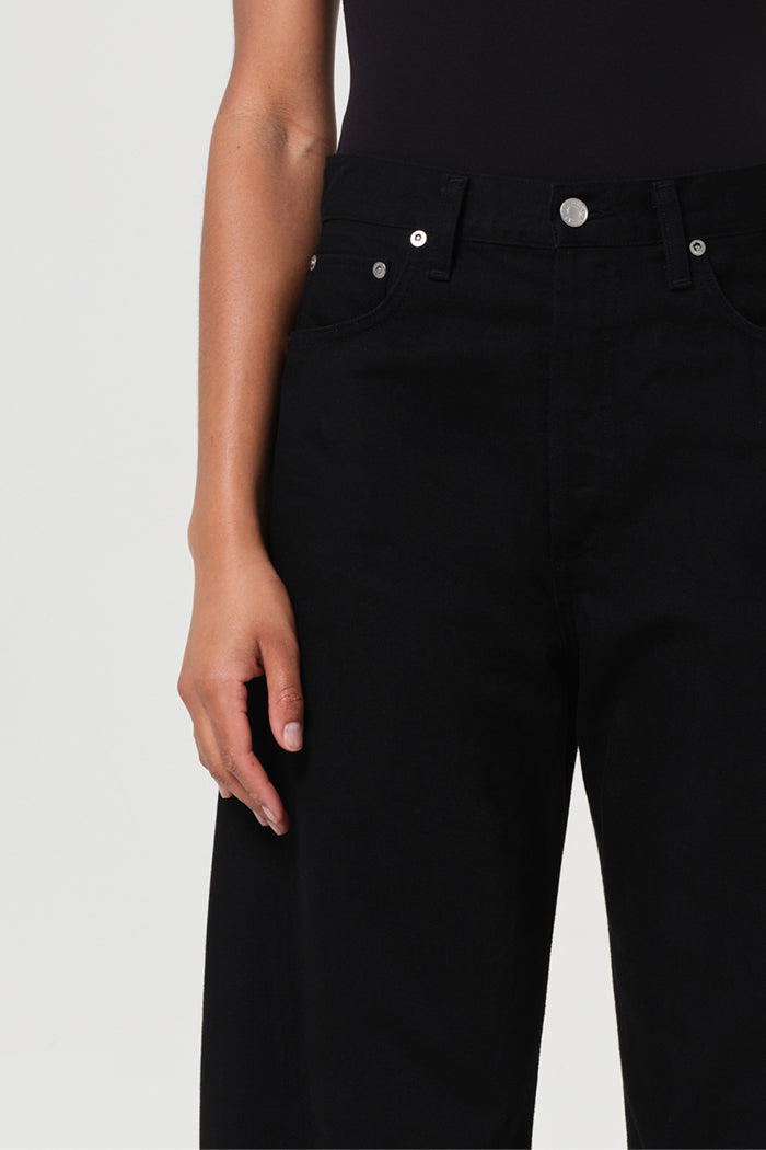 Agolde denim curve Luna pieced jean black cover | Pipe and Row Seattle