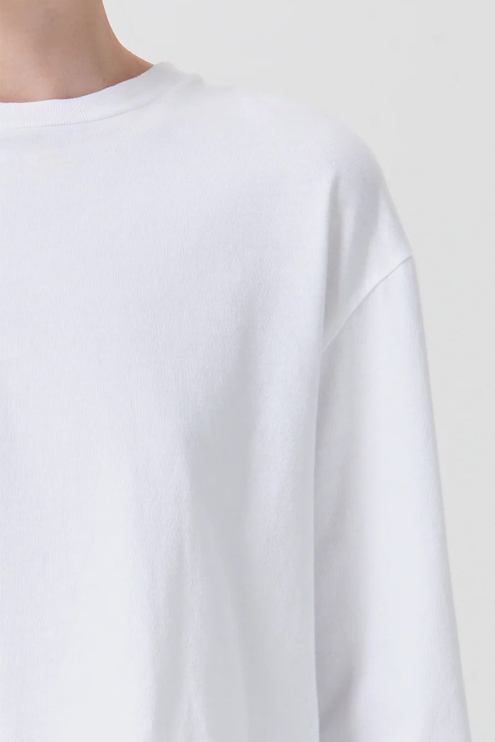 Agolde Mason cropped long sleeve tee white | Pipe and Row Seattle