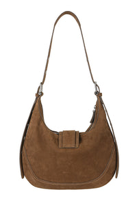 Osoi mid hobo Broucle oversized handbag chestnut brown nubuck leather | Pipe and Row