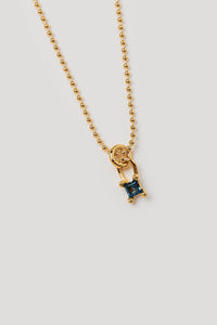 Wolf Circus Mira Blue topaz pendant necklace gold. blue topaz | Pipe and ROw