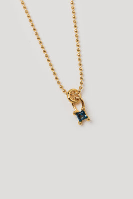 Wolf Circus Mira Blue topaz pendant necklace gold. blue topaz | Pipe and ROw