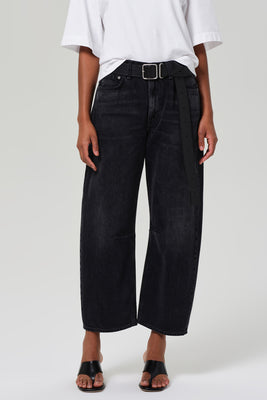 Citizens of Humanity slight barrel leg Miro jean washed black domino | Pipe and Row