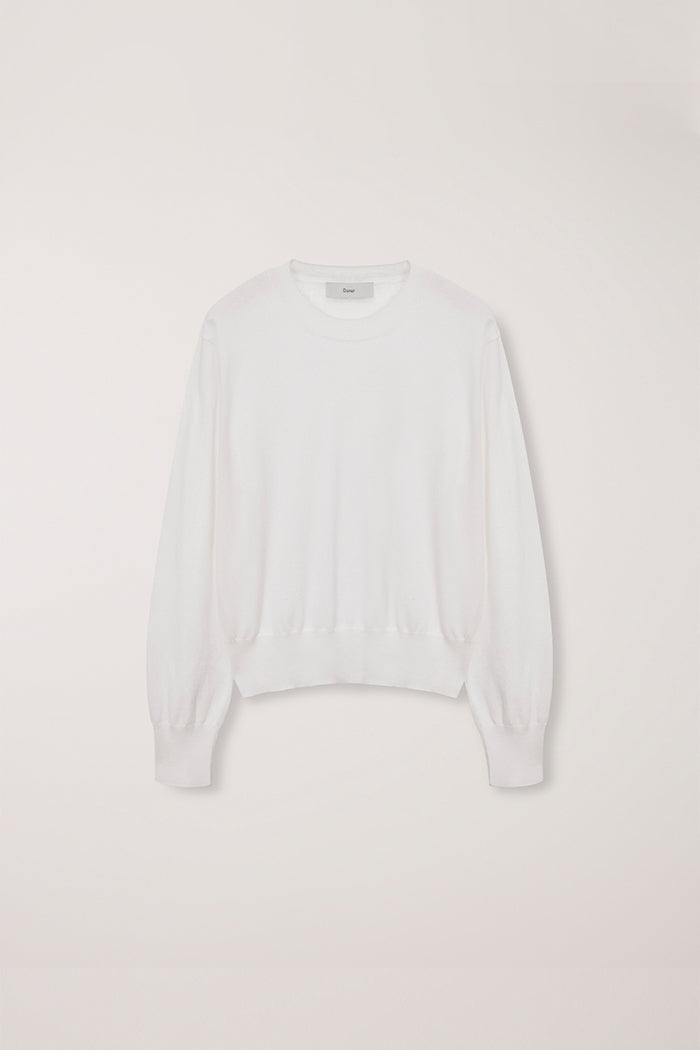 Dunst unisex paperlily thin crewneck sweater ivory UDSW5A10 6IV PIPE AND ROW