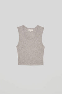 Agolde cropped Poppy tank ribbed cotton heather grey | PIPE AND ROW