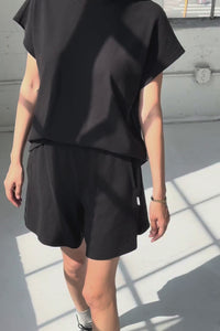 Le Bon Shoppe heavyweight urban muscle Jeanne t-shirt black cotton | pipe and row