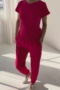 Le Bon Shoppe short sleeve pointelle babe tee red apple set | Pipe and Row Seattle boutique 