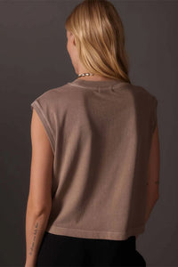 Richer Poorer relaxed cropped fit muscle tee warm grey taupe | PIPE AND ROW