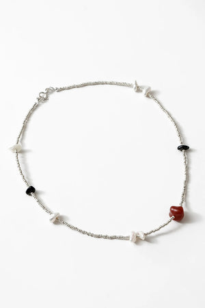Wolf Circus Scarlett beaded pearl stone red black necklace | Pipe and Row