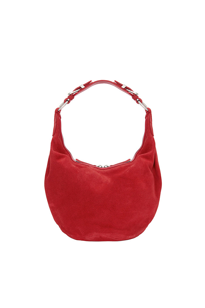 Marge Sherwood slouchy pumpkin bag red nubuck suede leather buckle | PIPE AND ROW