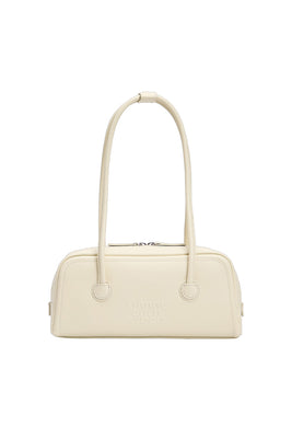 Marge Sherwood soft baguette handbag soy milk plain leather | PIPE AND ROW