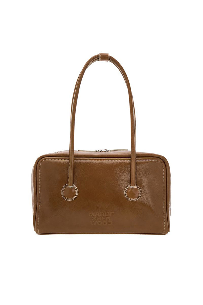 Margesherwood rectangular soft Boston bag brown crinkle | Pipe and Row