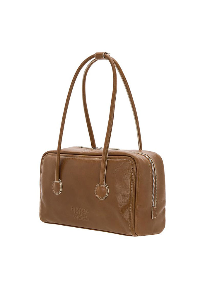 Margesherwood rectangular soft Boston bag brown crinkle | Pipe and Row