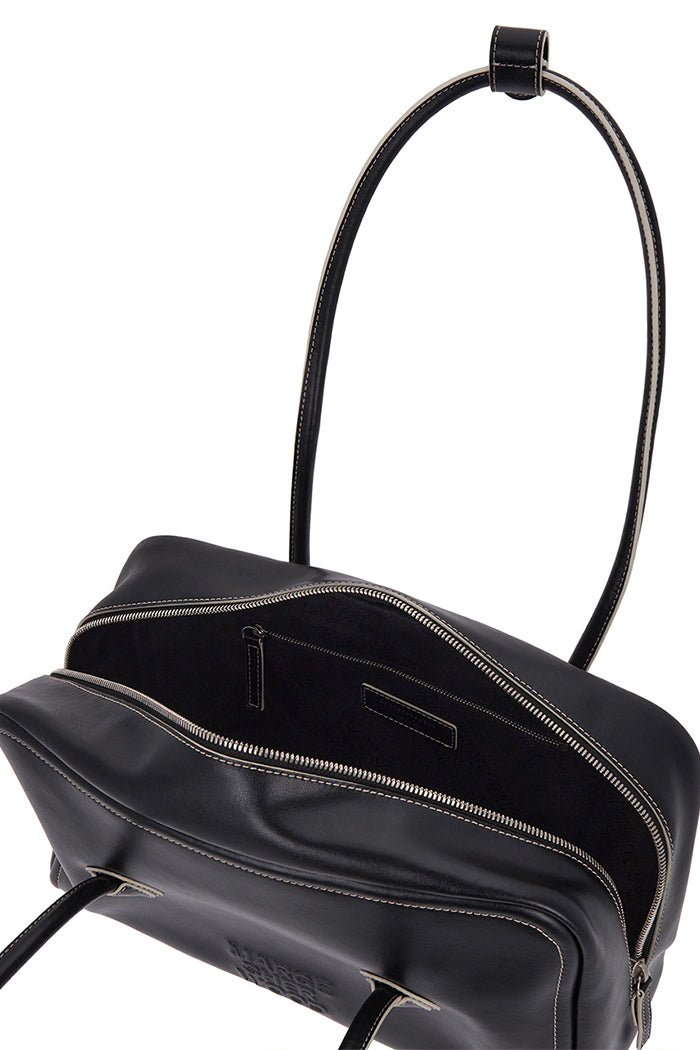 Margesherwood rectangular soft Boston bag black leather | Pipe and Row