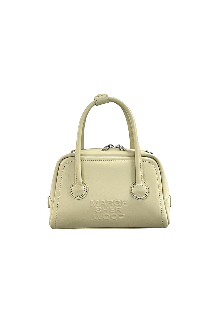 Marge Sherwood soft tote mini handbag blonde wood cream leather. Cross body strap PIPE AND ROW