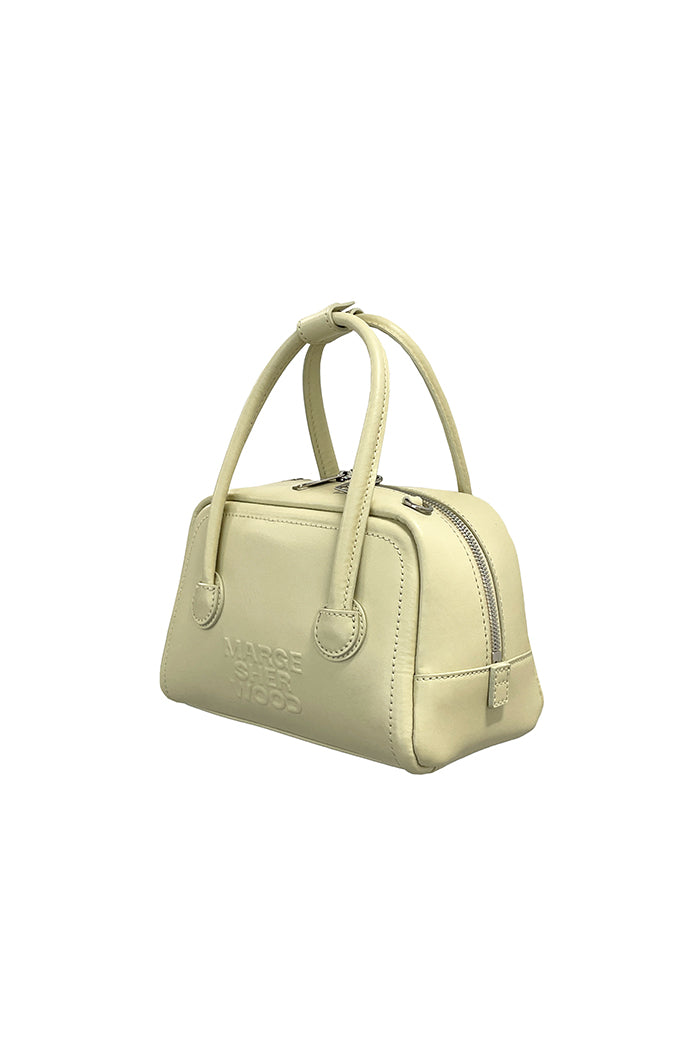 Marge Sherwood soft tote mini handbag blonde wood cream leather. Cross body strap PIPE AND ROW