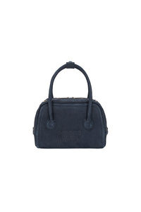 Marge Sherwood soft tote mini handbag indigo blue nubuck suede leather | Pipe and Row