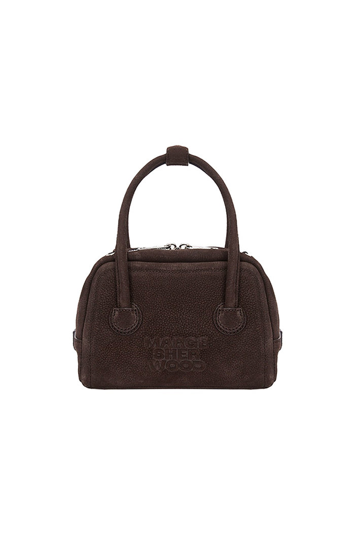 Margesherwood soft tote mini handbag brown chestnut nubuck suede leather | PIPE AND ROW