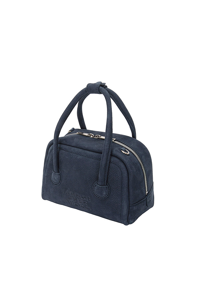 Marge Sherwood soft tote mini handbag indigo blue nubuck suede leather | Pipe and Row