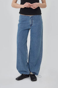 Still Here Sport Jean classic blue Low-rise relaxed-leg drawstring toggles Pipe and Row 