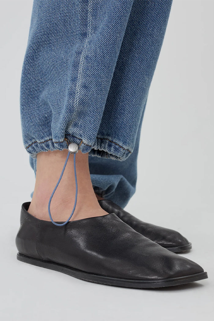 Still Here Sport Jean classic blue Low-rise relaxed-leg drawstring toggles Pipe and Row 
