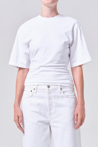 Agolde Storey Tee t-shirt short sleeve fitted waist white | Pipe and Row