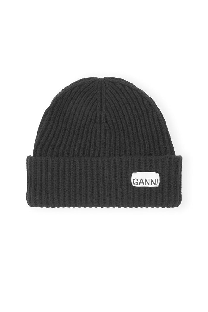 STRUCTURED RIB BEANIE BLACK